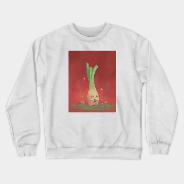 Anxious Spring Onion Crewneck Sweatshirt by Lucracia Ray